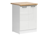 Junona Line - Underskap 60 cm - m. benkeplate - Hvit Glans
